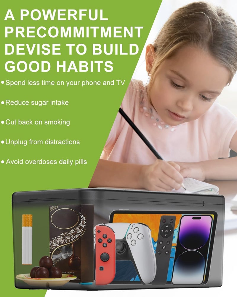 ySky Safe Timed Lock Box, Phone Lock Box with Timer Unplug from Phones,Video Games,Social Media,Snacks&Cravings,Self-Control Lockable Storage Box, Phone Locker Time Locking Container for Better Habits - Image 5